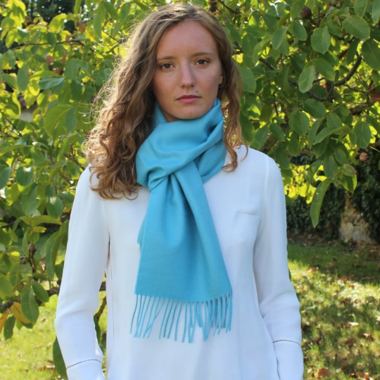 Light blue alpaca scarf